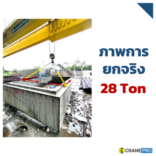 คำนวณการยกมุม 30 องศา หนัก 28 ตัน