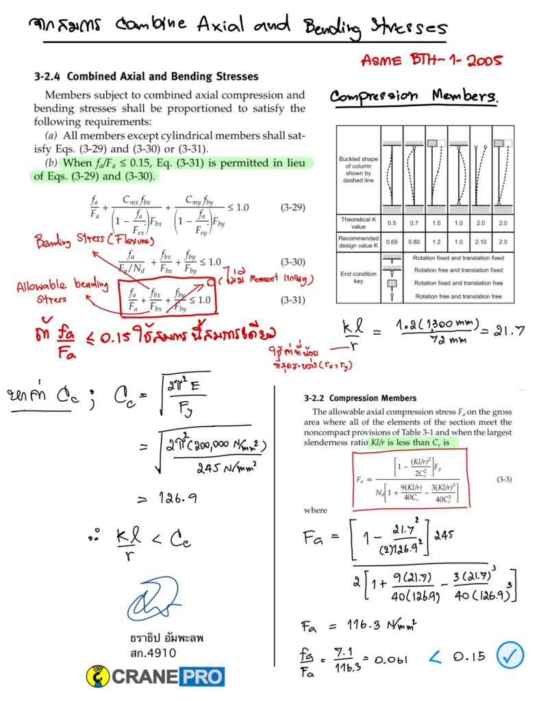 Calculation data for Lifting Beam